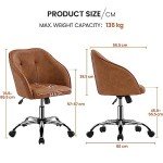 Retro Brown Ergonomic Swivel Desk Chair with Armrests