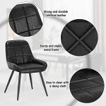 Set of 2 Ergonomic Faux Leather Dining Chairs