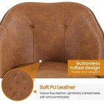 Retro Brown Ergonomic Swivel Desk Chair with Armrests