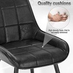 Set of 2 Ergonomic Faux Leather Dining Chairs