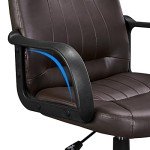 Ergonomic Faux Leather Office Desk Chair - Brown