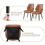 Modern Faux Leather Dining Chairs Set of 2
