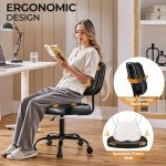 Stylish Height Adjustable Black Armless Desk Chair