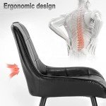 Set of 2 Ergonomic Faux Leather Dining Chairs