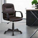 Ergonomic Faux Leather Office Desk Chair - Brown