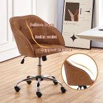 Retro Brown Ergonomic Swivel Desk Chair with Armrests