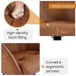 Retro Brown Ergonomic Swivel Desk Chair with Armrests