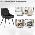 Set of 2 Ergonomic Faux Leather Dining Chairs