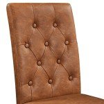 Yaheetech Set of 2 Retro Brown Dining Chairs
