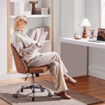Brown Faux Leather Armless Swivel Office Chair
