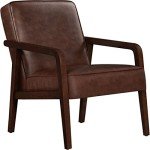 Dark Brown Modern PU Leather Accent Chair