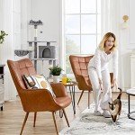Set of 2 Modern Faux Leather Accent Chairs