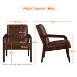 Dark Brown Modern PU Leather Accent Chair