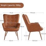 Set of 2 Modern Faux Leather Accent Chairs
