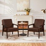 Dark Brown Modern PU Leather Accent Chair
