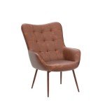 Set of 2 Modern Faux Leather Accent Chairs