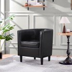 Yaheetech Modern PU Leather Tub Chair - Black