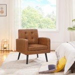 Mid-Century Retro Brown Accent Armchair