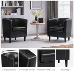 Yaheetech Modern PU Leather Tub Chair - Black