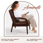 Dark Brown Modern PU Leather Accent Chair