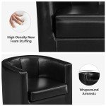 Yaheetech Modern PU Leather Tub Chair - Black