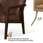 Dark Brown Modern PU Leather Accent Chair