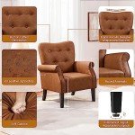 Modern Retro Brown PU Leather Tub Chair
