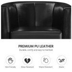Yaheetech Modern PU Leather Tub Chair - Black