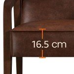 Dark Brown Modern PU Leather Accent Chair