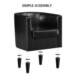 Yaheetech Modern PU Leather Tub Chair - Black
