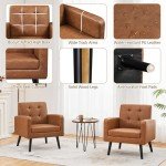 Mid-Century Retro Brown Accent Armchair