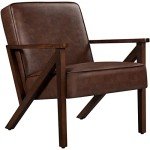 Yaheetech Modern Dark Brown Leather Tub Chair