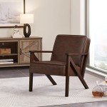 Yaheetech Modern Dark Brown Leather Tub Chair