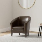Mcc@Home Faux Leather Tub Chair - Brown