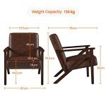 Yaheetech Modern Dark Brown Leather Tub Chair