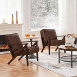 Yaheetech Modern Dark Brown Leather Tub Chair