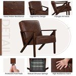 Yaheetech Modern Dark Brown Leather Tub Chair