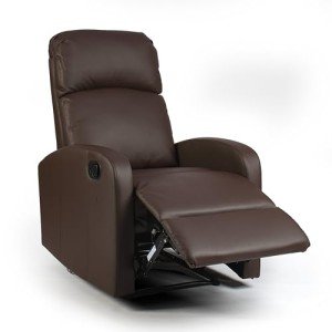 Brown Recliner Armchair with Adjustable Leg Rest