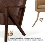 Yaheetech Modern Dark Brown Leather Tub Chair