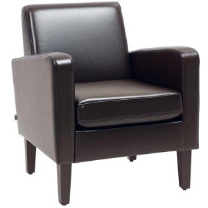 Modern Brown Accent Chair with Wood Legs