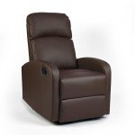 Brown Recliner Armchair with Adjustable Leg Rest