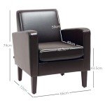 Modern Brown Accent Chair with Wood Legs