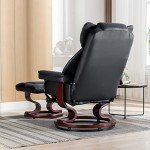 Blisswood Ergonomic Swivel Recliner Chair with Footstool