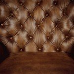 Genuine Leather High Back Wing Accent Chair