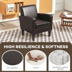 Modern Brown Accent Chair with Wood Legs