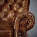 Genuine Leather High Back Wing Accent Chair