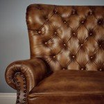 Genuine Leather High Back Wing Accent Chair