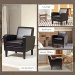 Modern Brown Accent Chair with Wood Legs