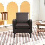 Modern Brown Accent Chair with Wood Legs