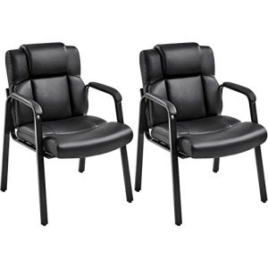Elegant Faux Leather Executive Meeting Chairs - Set of 2